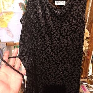 Black Velvet/ Sheer Maxi Dress